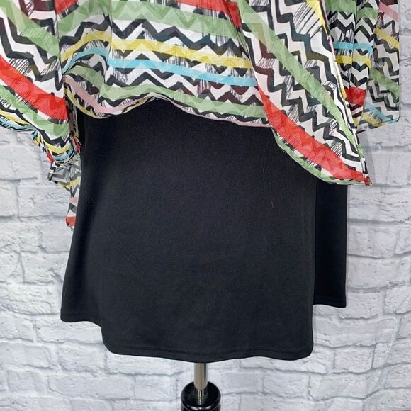 Robert Louis womens LG tank top w/multicolor sheer top - Picture 4 of 12